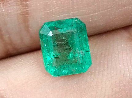 2.57ct Zambian Emerald, Pastel Green Octagon Cut Certified Natural Gemstone