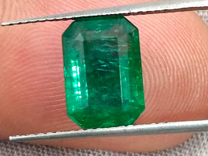 2.50ct High Quality Natural Emerald GSI Certified Vivid Deep Green Minor Oiled Gemstone