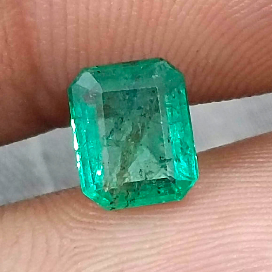 1.45ct Zambian Emerald Natural Medium Green Octagon Cut Earth Mined Gemstone