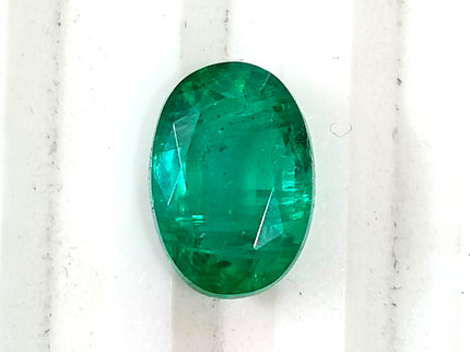 3.02ct Zambian Emerald, Certified Natural Deep Vivid Green Oval Cut Loose Gemstone