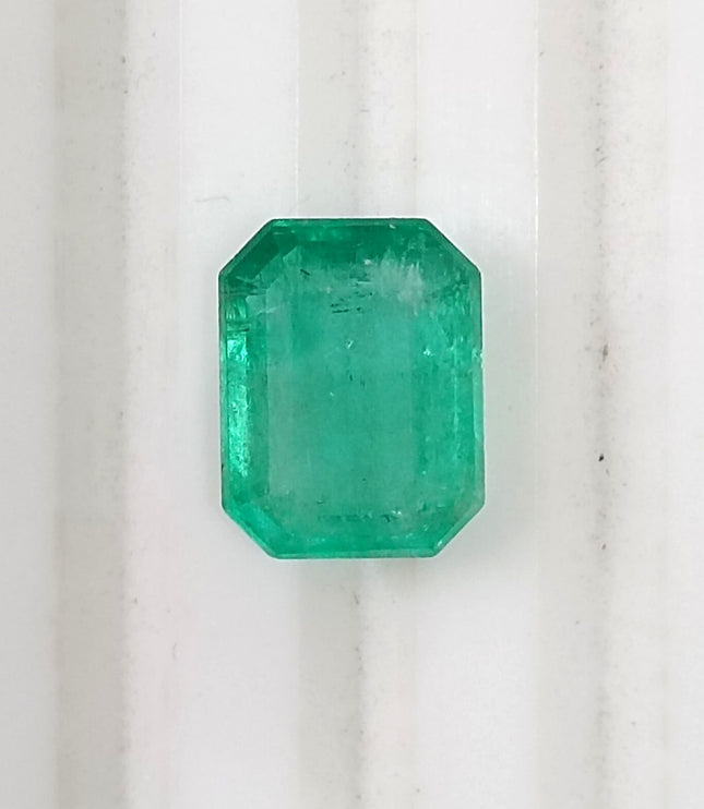 Natural Zambian Emerald 2.14ct Medium Light Green Octagon Cut Loose Gemstone