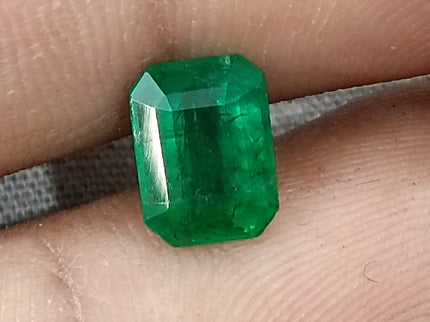 Zambian 1.65ct Deep Vivid Green Certified Natural Octagon Cut Loose Stone
