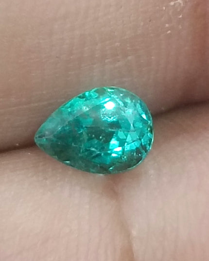 GSI Certified 1.04ct Medium Bluish Green Natural Zambian Emerald Minor Oiled Loose Gemstone