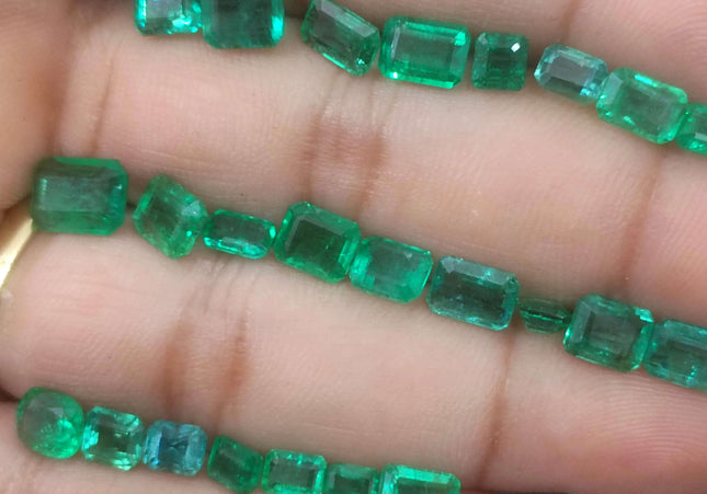 20.64ct Medium to Vivid Green Zambian Emerald Parcel Minor Oiled Loose Gemstones