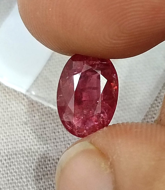 2.59ct Unheated Natural Ruby Mozambique SGL Certified Wine Red Oval Loose Gemstone