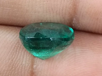 5.39ct Natural Emerald GSI Certified Deep Green Zambian Cushion Cut loose Gemstone