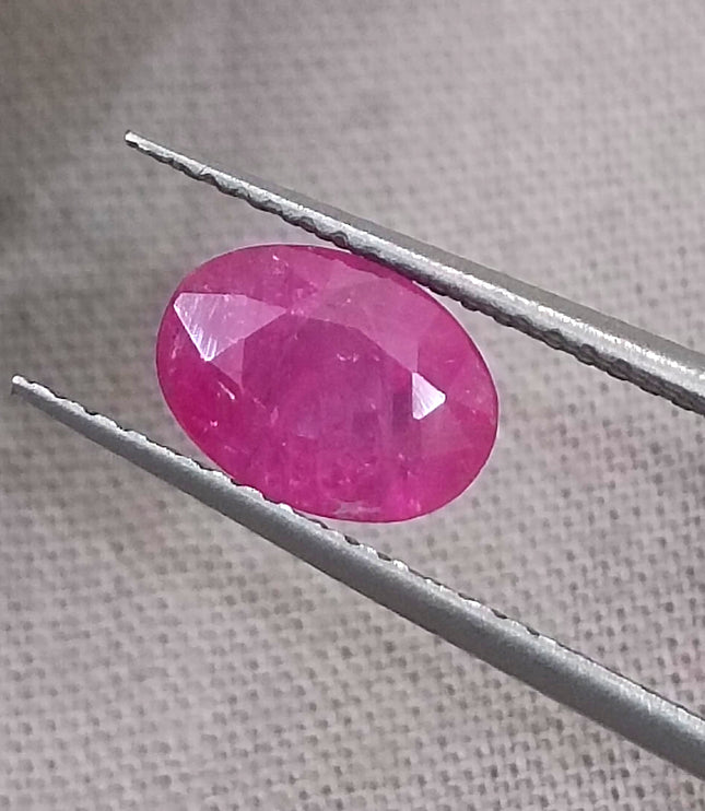 GSI Certified 1.37ct Mozambique Ruby, Natural Untreated Gemstone