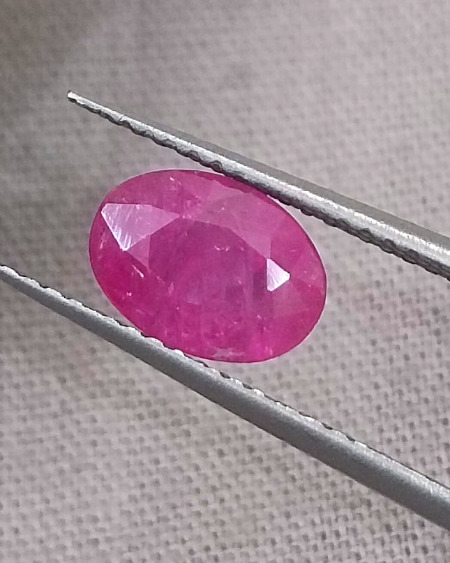 GSI Certified 1.37ct Mozambique Ruby, Natural Untreated Gemstone