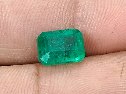 Zambian Emerald 3.05ct Natural Medium Deep Green Certified Octagon Cut Gemstone