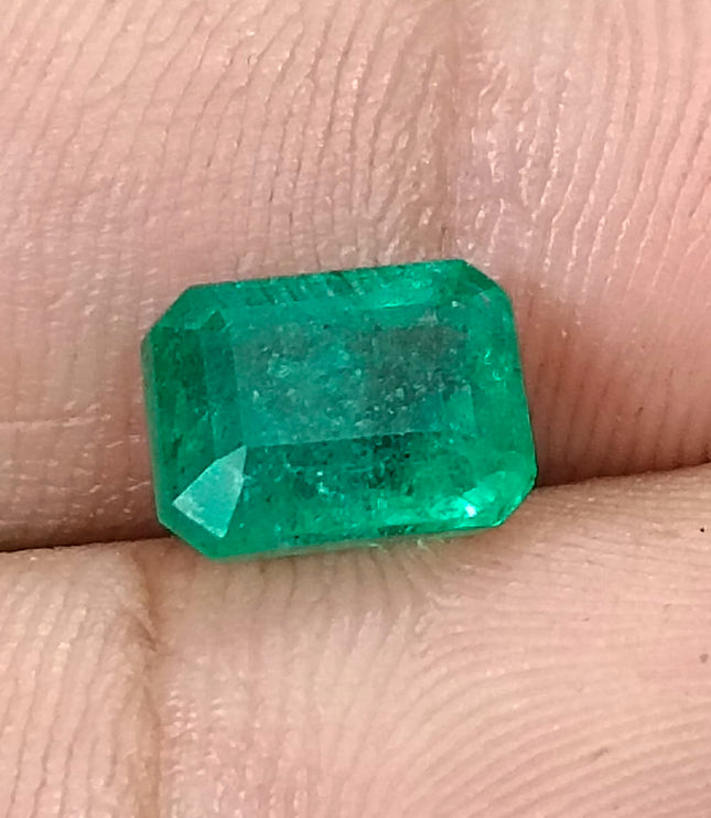 Zambian Emerald 3.05ct Natural Medium Deep Green Certified Octagon Cut Gemstone