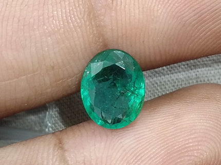 2.41ct Natural Emerald SGL Certified Medium Deep Green Oval Cut Minor Oiled Loose Gemstone