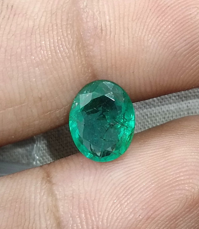 2.41ct Natural Emerald SGL Certified Medium Deep Green Oval Cut Minor Oiled Loose Gemstone