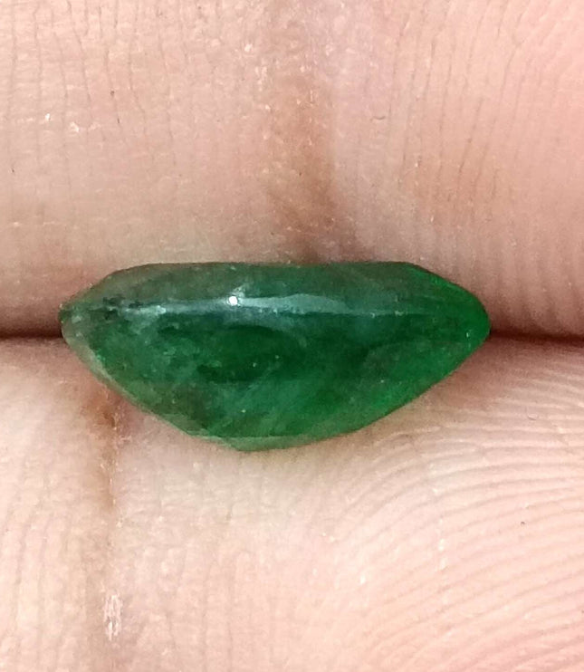 Zambian Emerald 2.31ct Certified Natural Deep Green Pear Cut Stone