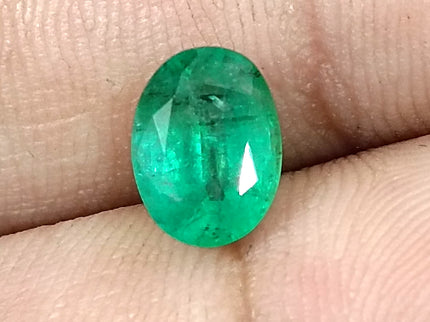 Zambian Emerald 1.82ct Certified Natural Medium Sea Green Oval Cut Loose Gemstone