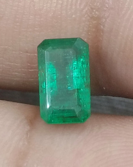 GSI Certified 1.68ct Deep Golden Green Natural Panjshir Emerald Minor Oiled Loose Gemstone