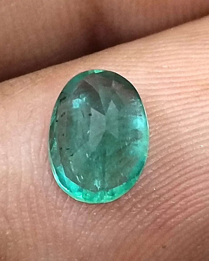 GSI Certified 1.44ct Medium Shamrock Green Natural Zambian Emerald Minor Oiled Loose Gemstone