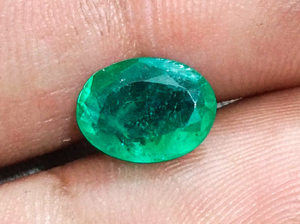 1.74ct Natural Emerald Deep Green Zambia Oval Cut SGL Certified Minor Oil Gemstone