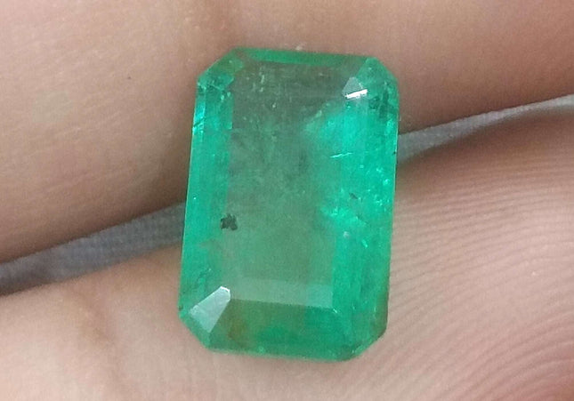 2.99ct GSI USA Certified Medium Deep Green Colombian Emerald Minor Oiled Loose Gemstone