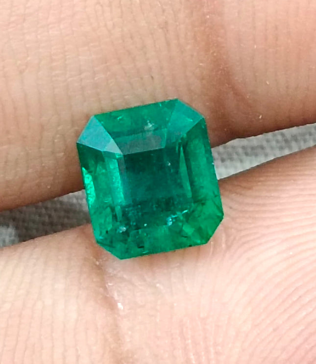 2.41ct Natural Emerald Vivid Green GSI Certified Octagon Cut Gemstone