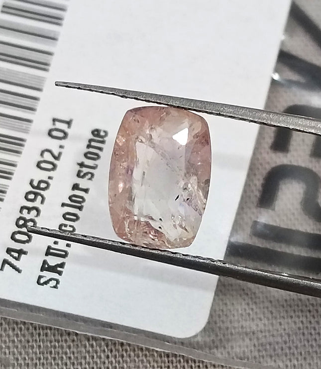 Untreated Padparadscha Sapphire 3.57ct Natural Certified Cushion Cut Orangy Pink Gemstone