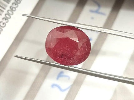 4.12ct Ruby Mozambique Unheated Natural SGL Certified Wine Red Oval Gemstone