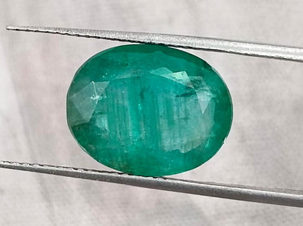 Natural Zambian Emerald 6.54ct Medium Deep Forest Green Oval Cut Big Size Gemstone