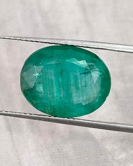 6.54ct Zambian Emerald,  Natural Medium Deep Forest Green Gemstone