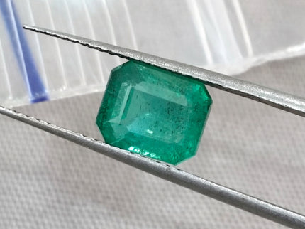 Zambian Emerald 1.80ct Certified Natural Medium Deep Green Octagon Cut Gemstone