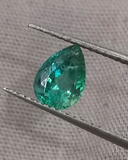 GSI Certified 1.04ct Medium Bluish Green Natural Zambian Emerald Minor Oiled Loose Gemstone