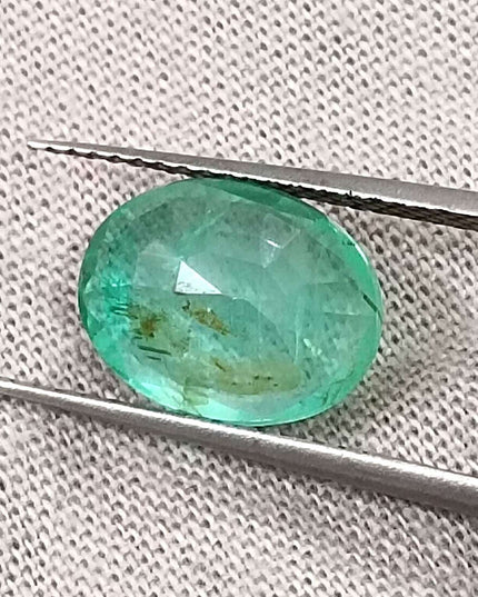GSI Certified 2.60ct Sea Green Oval Cut Natural Panjshir Emerald Minor Oiled Loose Gemstone