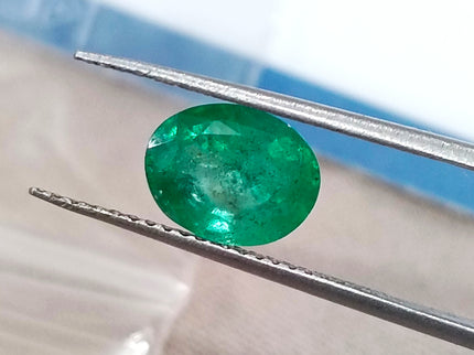 1.51ct Natural Zambian Emerald Vivid Medium Deep Green Oval Cut Loose Gemstone