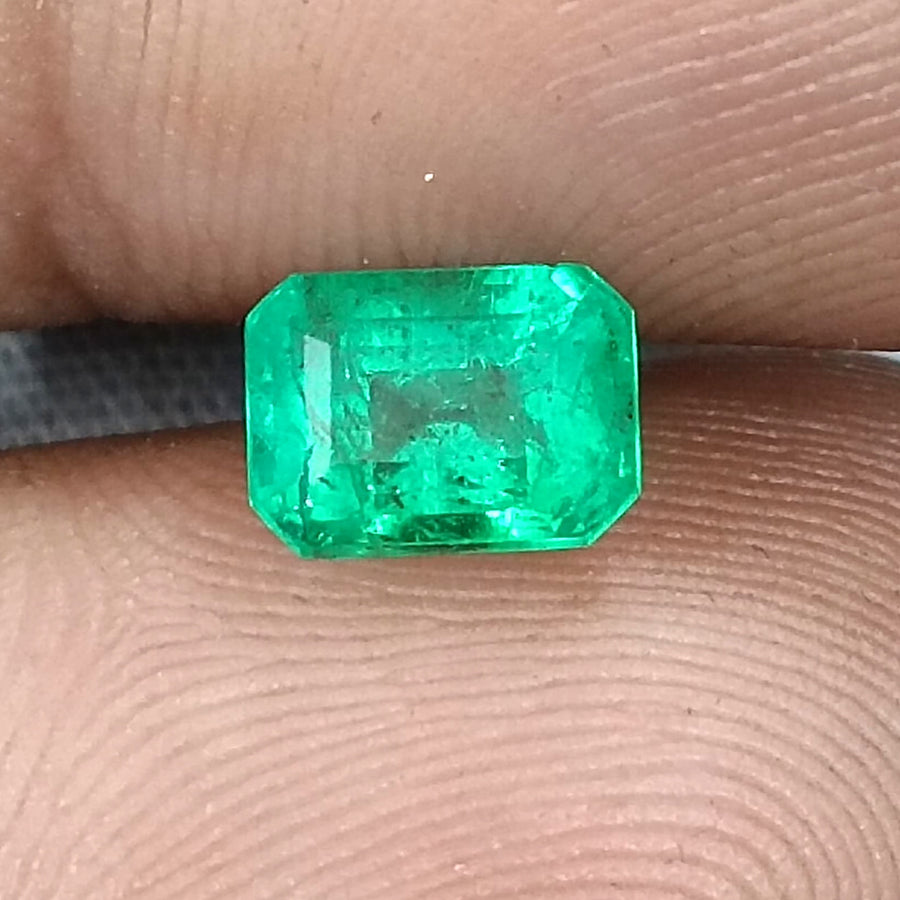Panjshir Emerald 1.32ct Natural Certified Bright Neon Green Emerald Cut Loose Stone