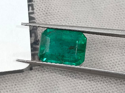 1.98ct Zambian Emerald, Vivid Deep Green Octagon Cut Certified Gemstone