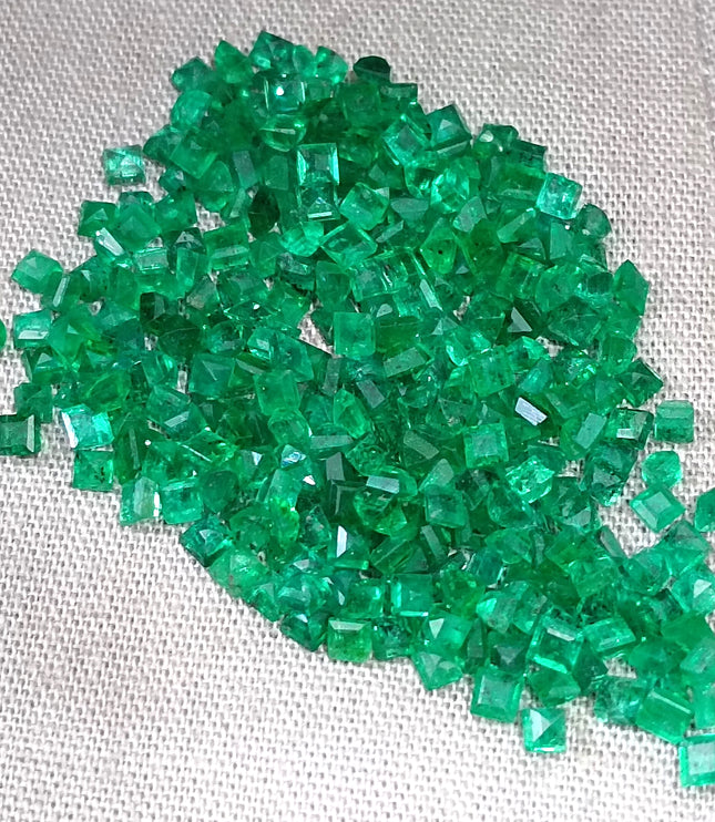 Emerald Lot Calibrated 16.20ct Medium Deep Vivid Green Princess Cut mm sizes Loose Gemstones
