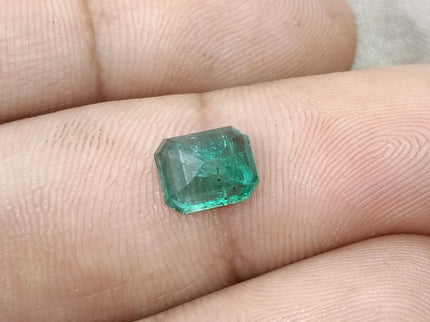 1.76ct Natural Emerald Zambia SGL Certified Medium Deep Green Octagon Cut Loose Gemstone