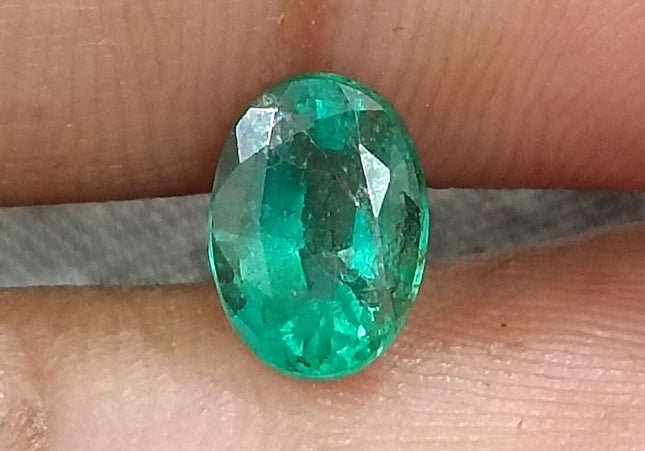GSI Certified 1.34ct Deep Green Zambian Emerald Minor Oiled Loose Gemstone