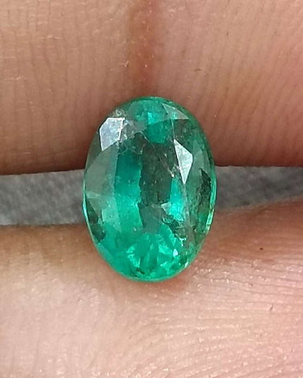 GSI Certified 1.34ct Deep Green Zambian Emerald Minor Oiled Loose Gemstone