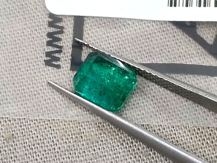 Zambian Emerald 1.49ct Deep Green Emerald Octagon Cut Loose Gemstone