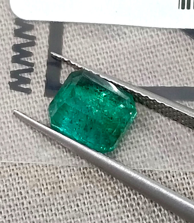 Zambian Emerald 1.49ct Deep Green Emerald Octagon Cut Loose Gemstone