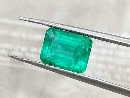 1.67ct Medium Intense Green Natural Emerald Emerald Cut Loose Gemstone