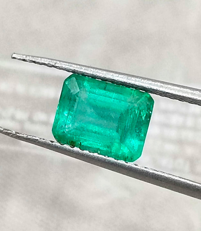 1.67ct Medium Intense Green Natural Emerald Emerald Cut Loose Gemstone