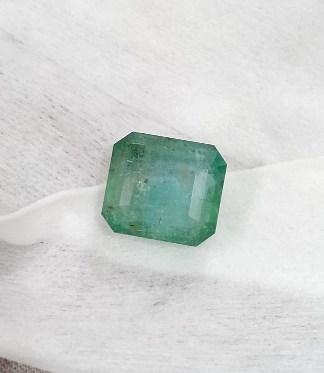 10.10ct Natural Emerald AGRL Certified Pastel Green Octagon Cut Loose Gemstone