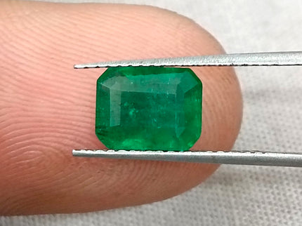 1.44ct Deep Green Zambian Emerald, Certified Natural Octagon Cut Loose Stone