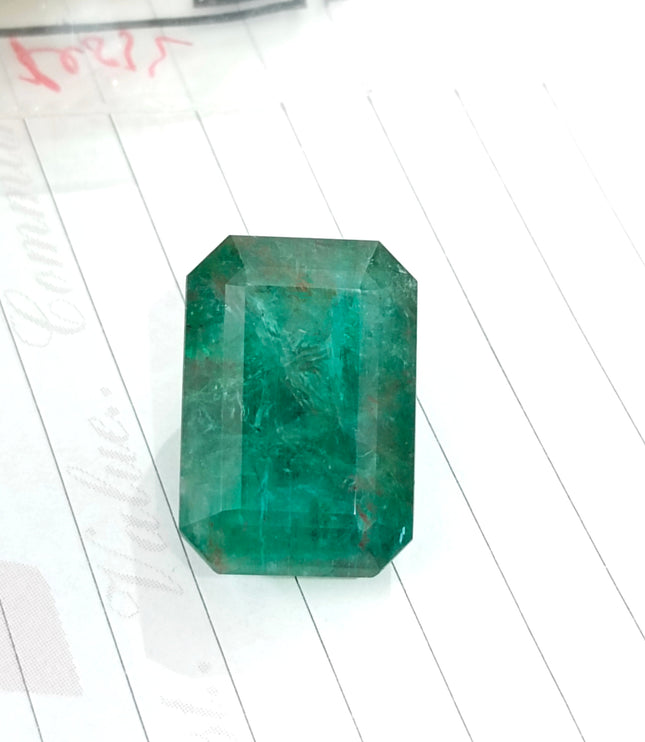 36.95ct Natural Emerald Deep Green Zambian Large Octagon Cut Loose Gemstone