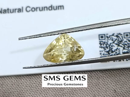 Untreated Yellow Sapphire 2.63ct Natural Certified Triangular Cut
