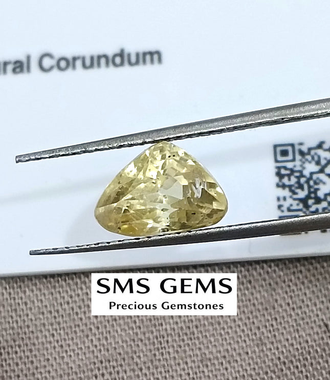 Untreated Yellow Sapphire 2.63ct Natural Certified Triangular Cut