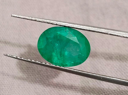 Zambian Emerald 2.74ct Natural Medium Green Oval Cut Loose Gemstone
