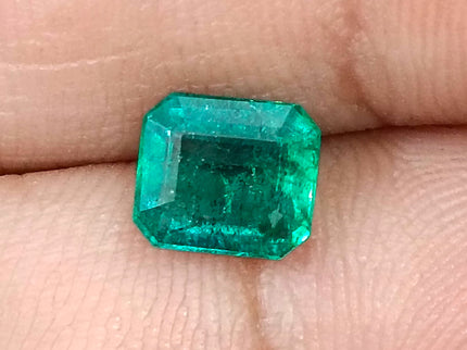 Zambian Emerald 1.49ct Deep Green Emerald Octagon Cut Loose Gemstone