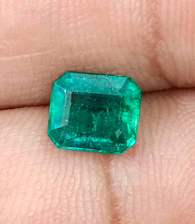 Zambian Emerald 1.49ct Deep Green Emerald Octagon Cut Loose Gemstone