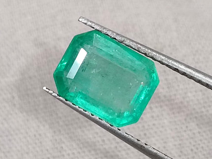 Natural Zambian Emerald 2.14ct Medium Light Green Octagon Cut Loose Gemstone